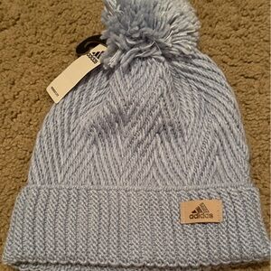 Adidas Sky Blue Knit Pom Beanie